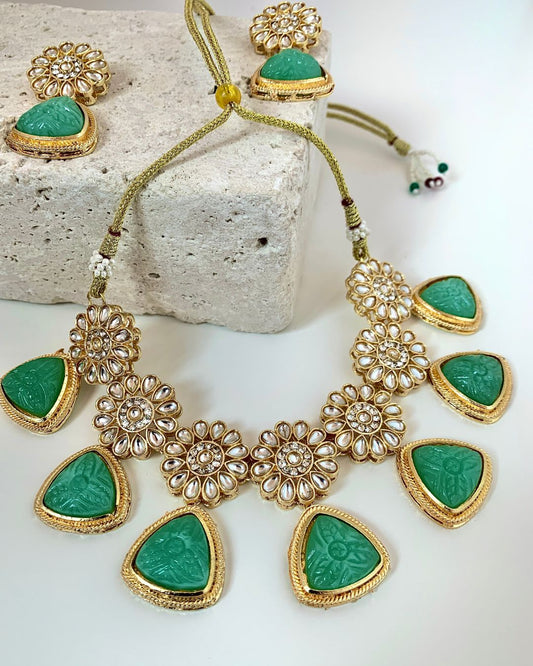 Suhana Necklace Set Mint